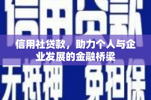 正阳信用社贷款，助力个人与企业发展的金融桥梁