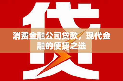 新店消费金融公司贷款，现代金融的便捷之选