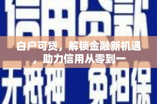 固始白户可贷，解锁金融新机遇，助力信用从零到一