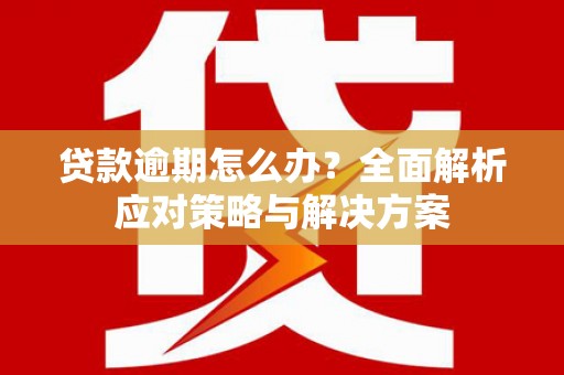 犍为贷款逾期怎么办？全面解析应对策略与解决方案