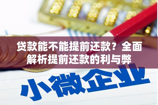 漳州贷款能不能提前还款？全面解析提前还款的利与弊